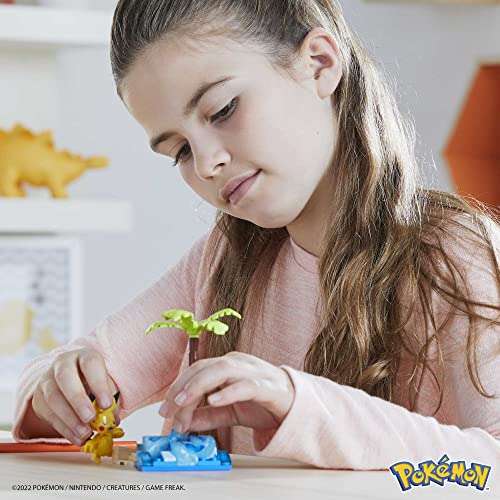 MEGA Pokémon Pikachu’s Beach Splash building set with 79 compatible bricks and pieces connect with other worlds