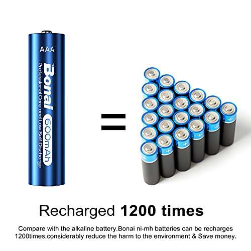 8 x BONAI 600mAh AAA Rechargeable Batteries £5.85 Sold by FANBEAR CORP and Fulfilled by Amazon