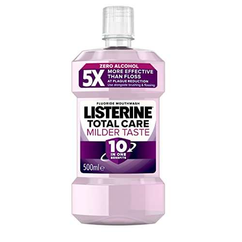 Listerine Total Care Milder Taste Mouthwash, White 500ml- £1.80/£1.68 with S&S and voucher.