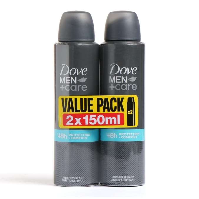 Dove Men+Care Antiperspirant Deodorant Twin Pack 150ml