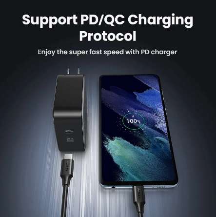 UGREEN Official USB C Cable 60W Fast Charging Cable built in E-marker Chip 0.5m - Sold By UGREEN