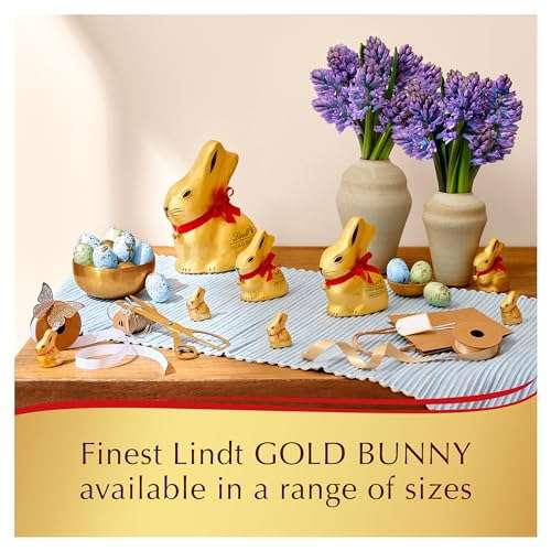 Lindt Gold Bunny Salted Caramel Milk Chocolate Easter Egg Medium, 195g -Contain Salted Caramel Gold Bunny - Easter Gift