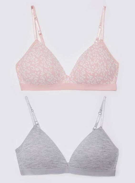 Pink & Grey Animal Bra 2 Pack Now £5 with Free Click and collect @ Tu Clothing