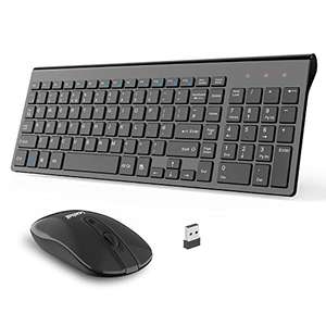 LeadsaiL Wireless Keyboard and Mouse Set, Wireless USB Mouse and Compact Computer Keyboards Combo