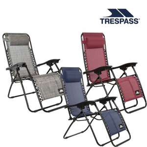 Trespass Sun Lounger Reclining Zero Gravity Deck Chair Folding Recliner - Sold By Trespass
