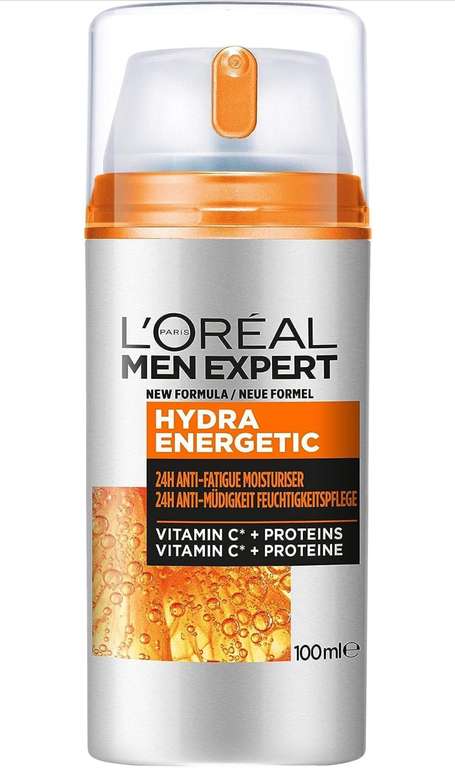 L'Oreal Men Expert Anti-Fatigue Moisturiser, Hydra Energetic Men's Moisturiser With Vitamin C 100ml (S/S £8.11)