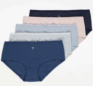 Various packs of ladies knickers £2 @ George - Free click and collect e.g Slogan Print Short Knickers 5 Pack