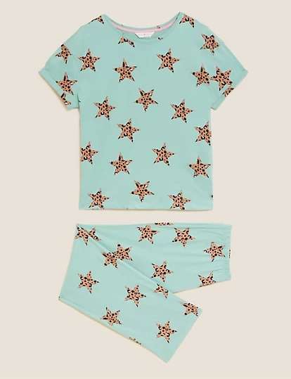 Pure Cotton Star Print Pyjama Set £12 click and collect at Marks & Spencer