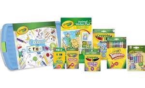 CRAYOLA Colour and Create Tub - Including Crayons, Markers, Pencils, Pens, Chalks, Colouring Book and Stickers