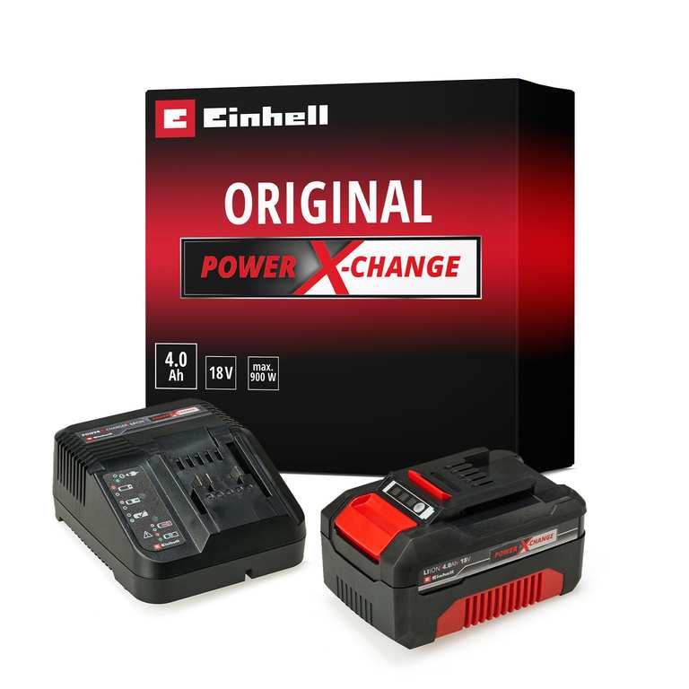 Einhell 18V 4.0Ah PXC Battery Starter Kit with Charger - Prime Exclusive