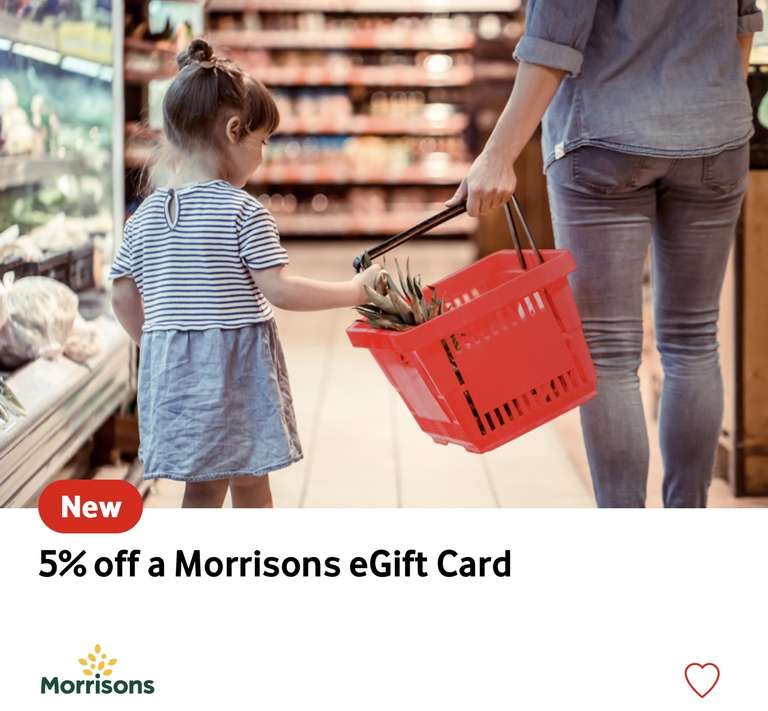 5% off Morrisons eGift Card @ Vodafone Veryme (Works on Fuel also)