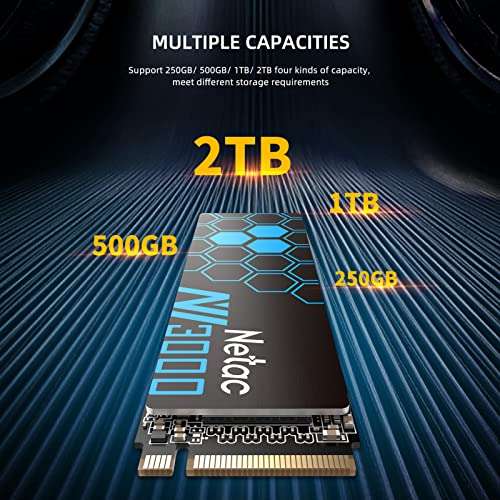 Netac NV3000 2TB NVMe SSD Internal 2TB Speeds up to 3300MB/s M.2 2280mm PCIe 3.0 @ Netac Official Store / FBA