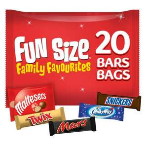 Mars Snickers Twix Maltesers & Milky Way Funsize Milk Chocolate Bars 20 Packs £3 @ Sainsbury's