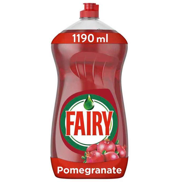 Fairy Washing Up Liquid 1190ml (Original / Lemon / Fresh Apple / Fresh Pomegranate & Honeysuckle) - £1.90 (Free Click & Collect) @ Wilko