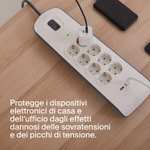 Belkin BSV604VF2M Surge Plus Power Strip (Surge Protector 2.4A, 2m Cable) - Perfect for EU travels