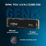 Crucial P3 Plus 1TB M.2 PCIe Gen4 NVMe Internal SSD Up to 5000MB/s (Acronis Edition)
