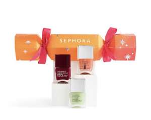 SEPHORA Nails Inc Stocking Filler (3 full sizes includes nail & top coat + berry polish)