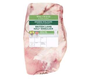 Waitrose British Lamb Half Shoulder Higher Welfare - Typical Weight 0.88kg