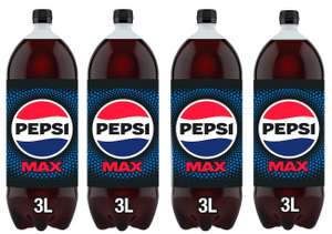 4 x 3 Litre Bottles - Pepsi Max (£1.50 per bottle) - Online only