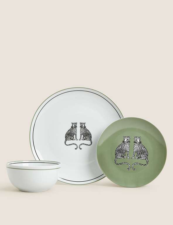 12 Piece Leopard Dinner Set - £9 with click & collect @ Marks & Spencer