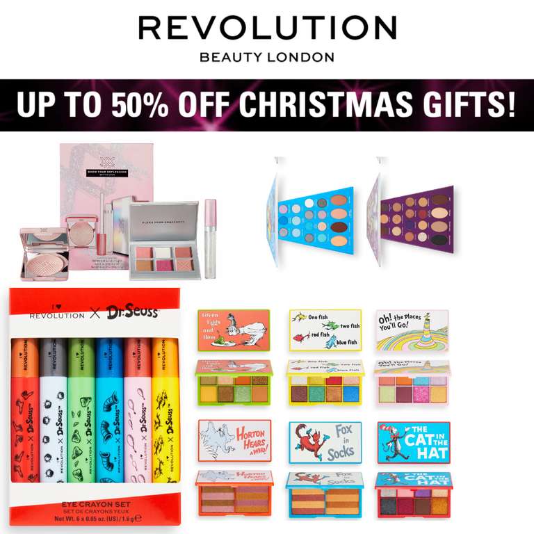 Sale Up to 50% Off Christmas Gifts + Free Delivery Over £30 - @ Revolution Beauty