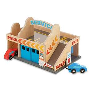 Melissa & Doug Service Station Parking Garage | Wooden Vehicle | Pretend Play | 3+ | Gift for Boy or Girl| £11 @ Amazon