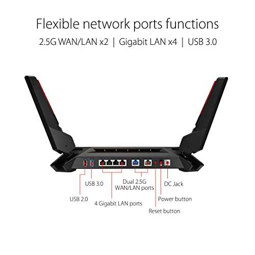 ASUS ROG Rapture GT-AX6000 Dual-Band WiFi 6 Extendable Gaming Router