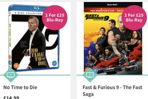 Blu Ray 2 for £25 @ HMV