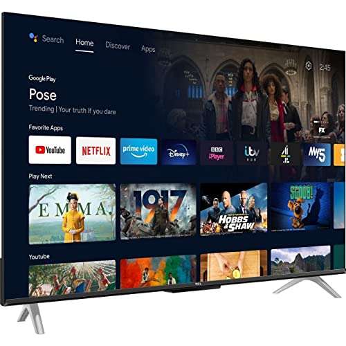 Buy TCL 43 Inch 43P638K Smart 4K Ultra HD HDR Android TV, Televisions