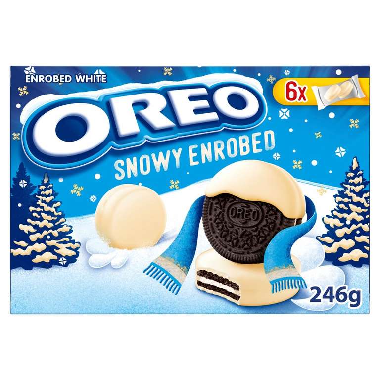 Oreo Snowy Enrobed White Chocolate Coated Biscuits 246g