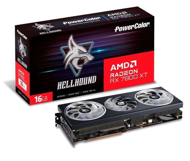 PowerColor Radeon RX 7800 XT Hellhound 16GB Graphics Card - w/Code, Sold By E Buyer UK
