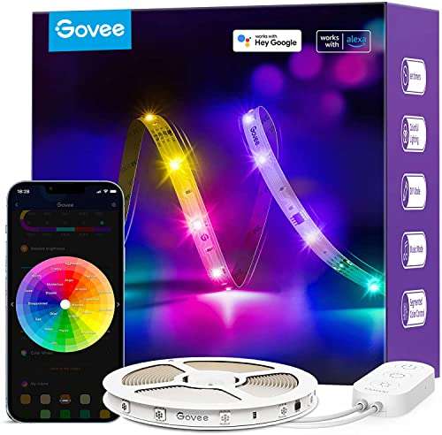 Govee 5m RGBIC LED Wifi Strip With App & Alexa/Google Control £19.99 with voucher @ Dispatches from Amazon Sold by Govee UK