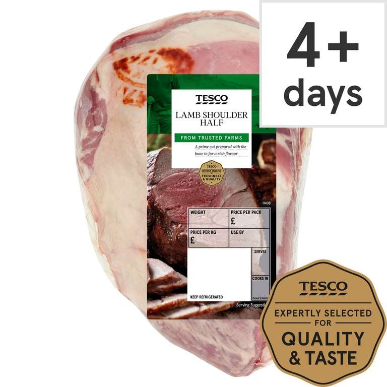 Tesco Lamb Whole / Half Shoulder Joint £5.10 - per kg (Clubcard Price) (Min Weight 1.4kg/£14.28)