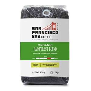 San Fransisco Bay Coffee Beans Organic Rainforest Blend 908 Gram - £7.49 (possible £7.12 or Cheaper with Subscribe & Save) @ Amazon