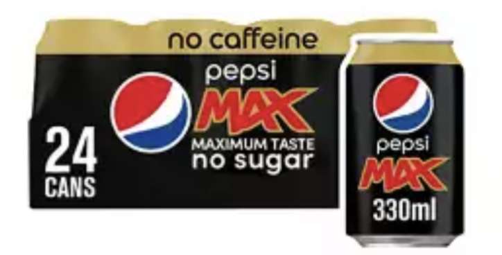 Pepsi Max No Caffeine Cans 24x330ml - £8.00 (+ £2.50 Back in Rewards for Members) @ Asda