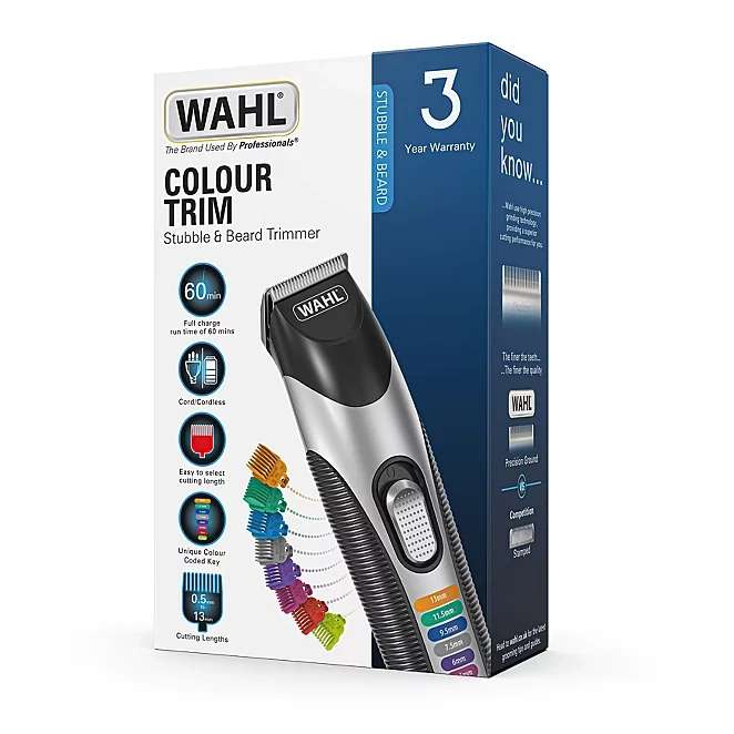 Wahl Colour Trim Rechargeable Stubble & Beard Trimmer Set & 3 Year Guarantee £17 (Free Click & Collect) @ Asda/George