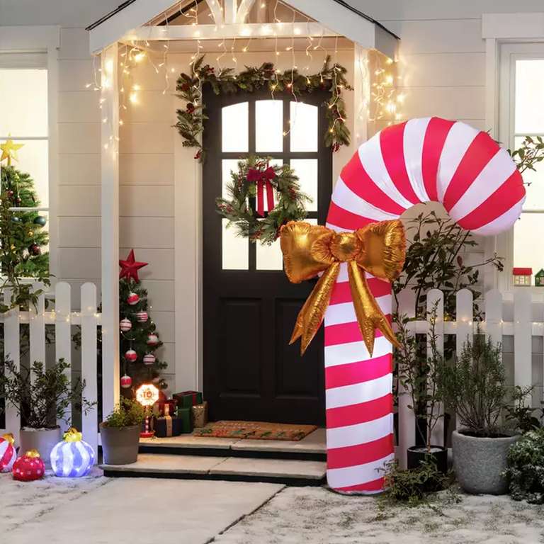 Argos Home Pre-Lit Christmas Inflatable Candy Cane Decoration - 180cm - Free Click & Collect