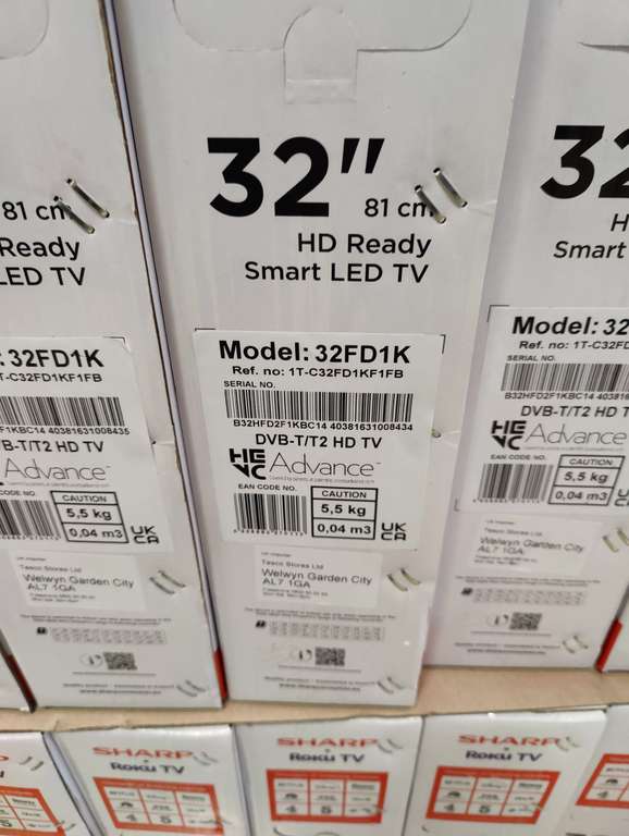 Sharp 32'' Roku Smart LED HD TV Model 32FD1K with clubcard - Portman Rd, Reading