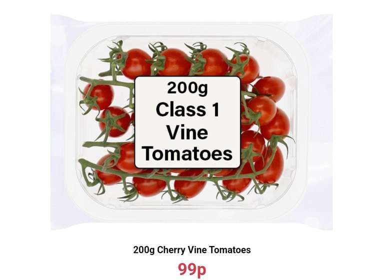 200g Cherry Vine Tomatoes 99p @ FarmFoods