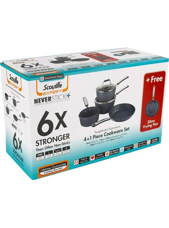 Scoville Expert Neverstick+ 4+1 Piece Cookware Set (instore - Halesowen)