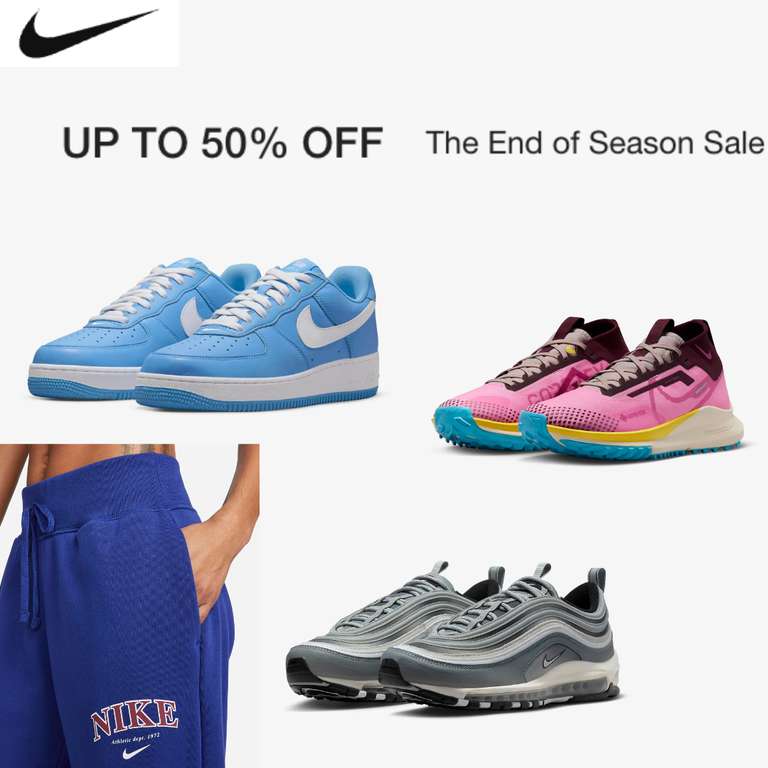 End Of Season Sale - Up to 50% Off + Extra 25% Off Selected Items When You Buy 2 (With Code) + Free Delivery & Returns For Members - @ Nike