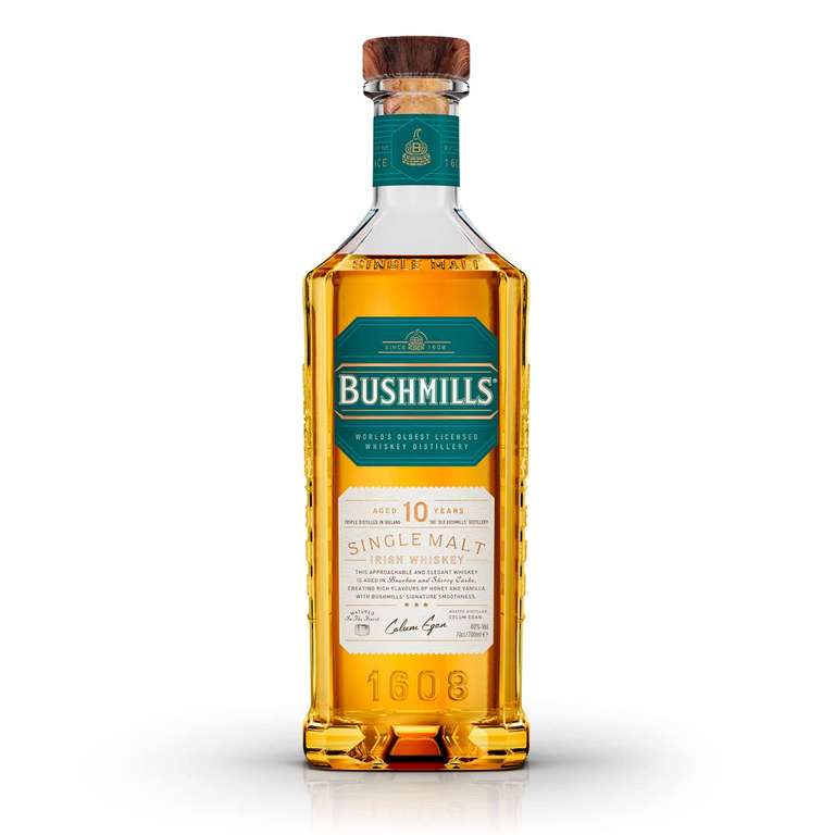 Bushmills 10 Year Old Single Malt Irish Whiskey, 40% - 70cl