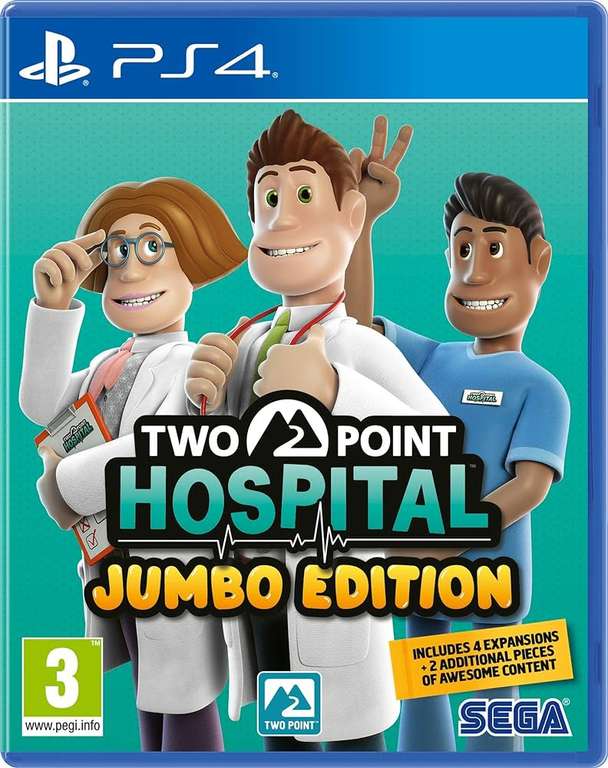 Two Point Hospital Jumbo Edition (PS4) - Game + 4 Expansions + 2 DLCs - PEGI 3 - Price with code