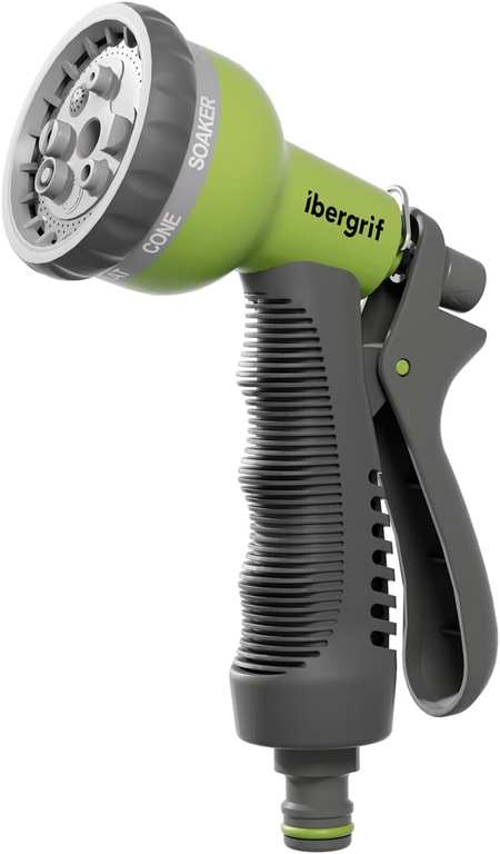 Ibergrif M22210 Garden Hose Pipe Spray Gun, High Pressure Garden Sprayer for Lawn & Garden Watering Equipment, Universal Connector