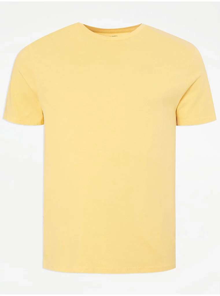 Men's Yellow Plain Crew Neck T-Shirt (Free C&C) | hotukdeals