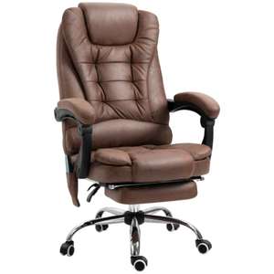 Heated Vibration Massage Recliner Office/Desk Chair With Footrest £134.99 with code at Aosom