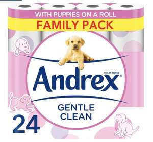 Andrex Toilet Tissue Gentle Clean 24 Roll - £10 Clubcard Price @ Tesco