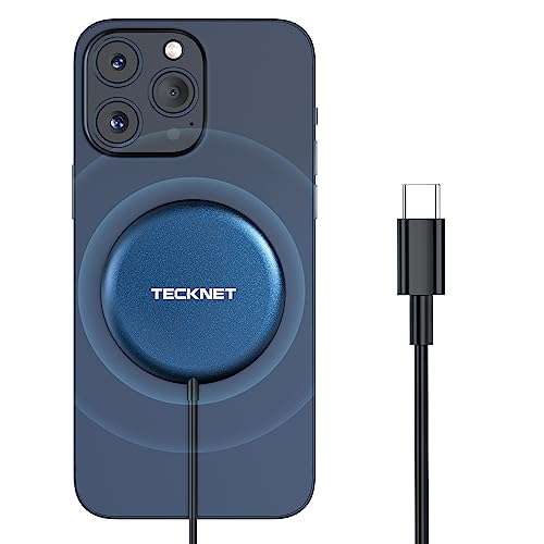 TECKNET 15W Magnetic Wireless Charger, Compatibility with MagSafe Charger, Magnetic Pad with Built-In USB-C cable - Sold by TECKNET / FBA