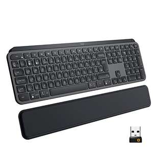 Logitech MX Keys Plus with palm rest - Advanced Wireless Illuminated Keyboard, QWERTY UK English Layout-Grey - £89.97 @ Amazon