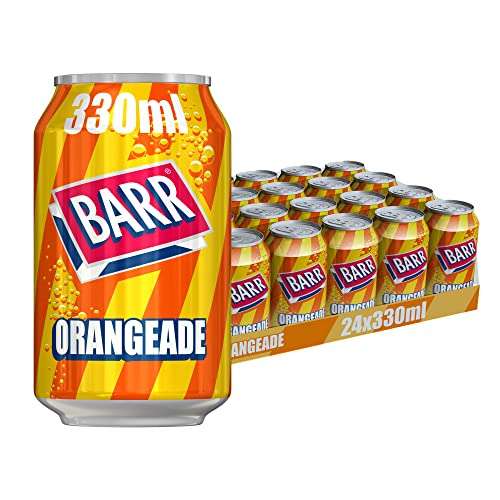 BARR since 1875, Sparkling Orange Orangeade, 24 pack Fizzy Drink Cans, Low Sugar, 24 x 330 ml £6.74 Prime Exclusive @ Amazon